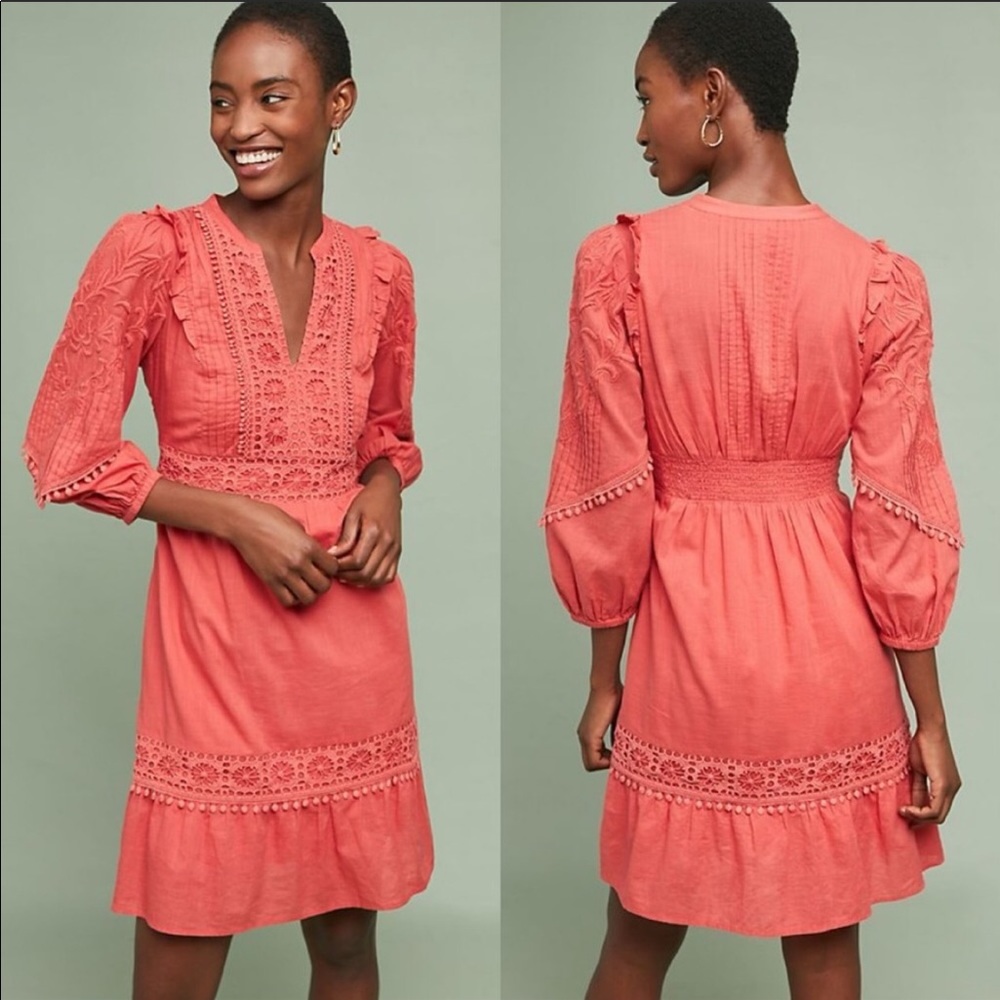Anthro x Akemi + Kin Josephine Embroidered Dress